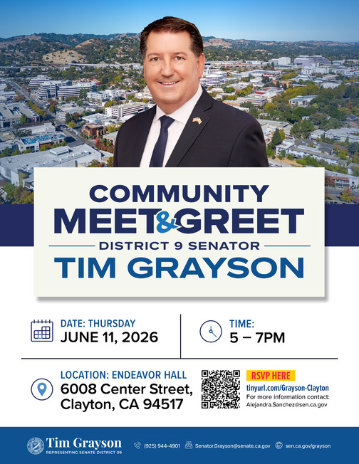Senator Grayson's Community Meet &amp; Greet flyer