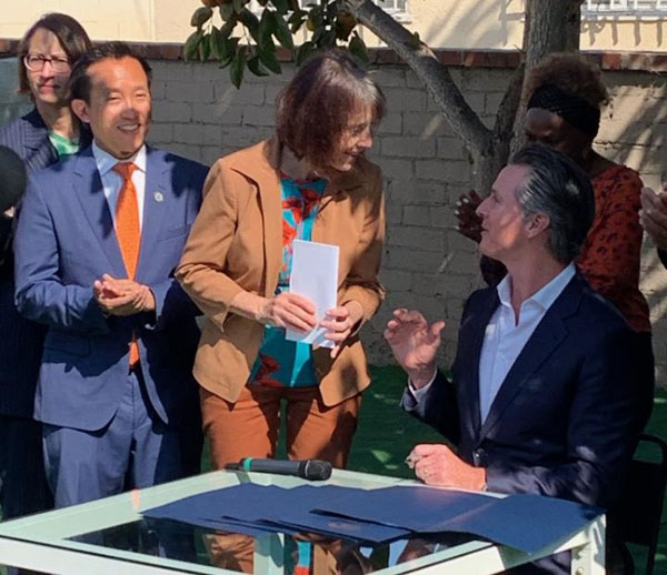 Sen. Skinner With Gov. Newsom As He Signs SB 330, The Housing Crisis Act Of 2019