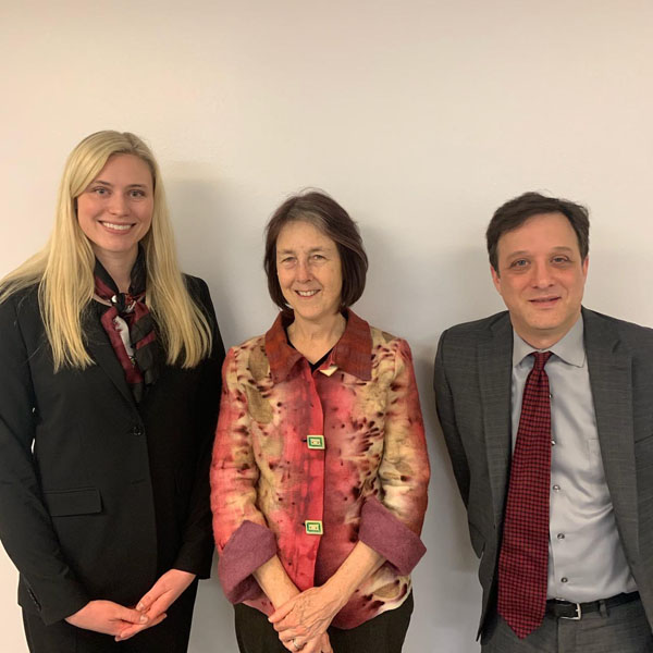 Sen. Skinner With Hayley Hodson, Former Stanford Volleyball Star, And Andy Schwarz, Sports Economist, After They Testified In Support Of SB 206, The Fair Pay To Play Act